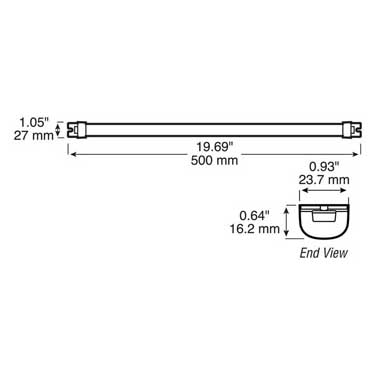 Peterson 358-3 Led Strip Light, 18″Multi-Volt, White, Poly Bag