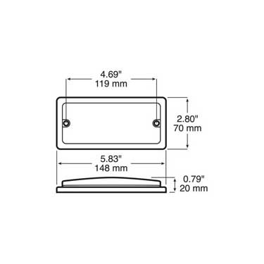 Peterson 368 Led Dome/ Interior Light, Rectangular, 5.83″X2.80″, Multi-Volt, Poly Bag