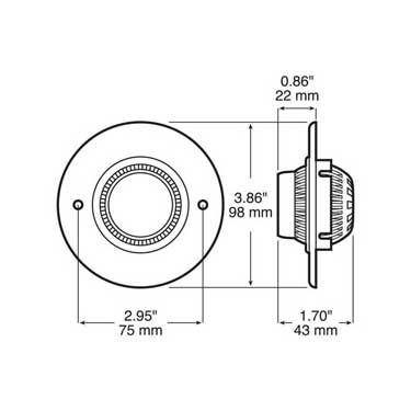 Peterson M370 Led Interior Light, Round, Swivel, 3.86″, Multi-Volt, White, Bulk Pack