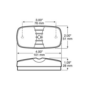 Peterson 38A-MV Led Marker/ Clearance, Pc-Rated Rectangular, Double Bulls-Eye 4″X 2″, Amber, Poly Bag