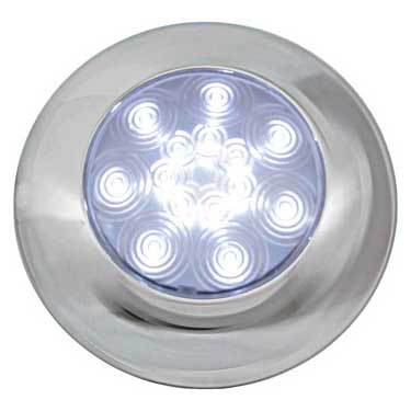 Peterson M381X Led Dome/ Interior Light, Round, Chrome, 2.95″, White, Bulk Pack