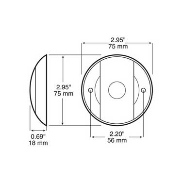 Peterson M381 Led Dome/ Interior Light, Round, Black, 2.95″, White, Bulk Pack