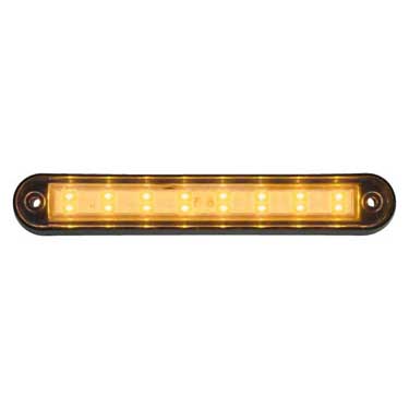 Peterson 388A Led Marker/ Clearance, P2, Rectangular, Clear Lens W/ Black Bracket 6.36″X1.05″ Multi-Volt, Amber, Poly Bag