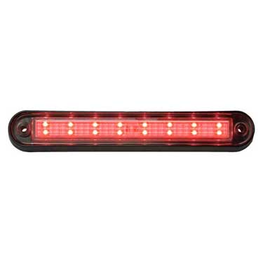 Peterson 388R Led Marker/ Clearance, P2, Rectangular, Clear Lens W/ Black Bracket 6.36″X1.05″ Multi-Volt, Red, Poly Bag