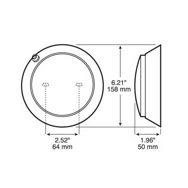 Peterson M390S Incandescent Dome Light, 2″X6.3125″, White, Bulk Pack