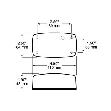 Peterson M391 Incandescent Interior Light, Round, Clear Metal Base, 4.563″X1.75″, White, Bulk Pack