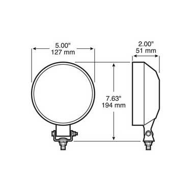 Peterson M408 Tractor Light, Round, Trap, 5″, White, Bulk Pack