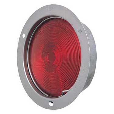 Peterson 425S Incandescent Stop/Turn/Tail, Round, Flange-Mount Stainless Steel, 4″, Red, Poly Bag