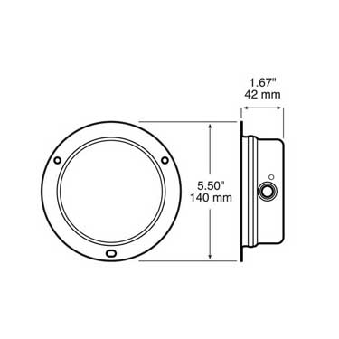 Peterson 425 Incandescent Stop/Turn/Tail, Round, Flange-Mount 5.5″, Poly Bag