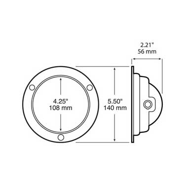 Peterson M413 Incandescent Stop/Turn/Tail, Round, Flush-Mount, 4″, Red, Bulk Pack