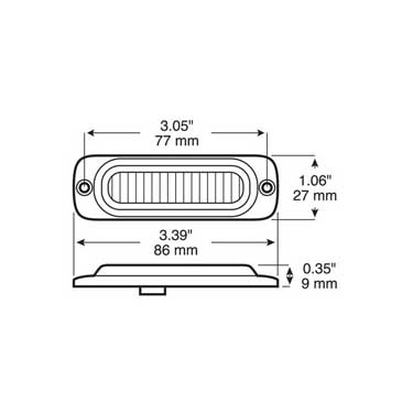 Peterson P4155SA Led Strobe Light, Low-Profile Programmable Class 1 Surface-Mount, 3.39″X1.06″ Multi-Volt, Amber, Clear Lens, Poly Bag