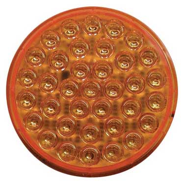 Peterson M866SA-1 Piranha® 36-Diode Led 4″ Round Strobe & Rear Turn Signal W/Sync, Multi-Volt, Amber, Grommet Mount, Curbside High, Mfg. Pack