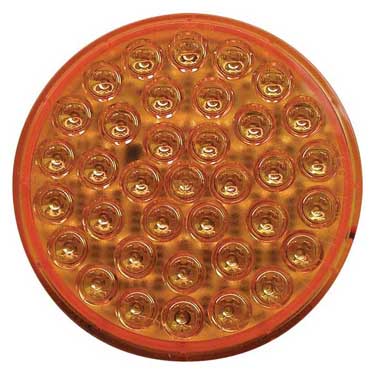 Peterson 866SA-3 Piranha® 36-Diode Led 4″ Round Strobe & Rear Turn Signal W/Sync, Multi-Volt, Amber, Grommet Mount, Curbside Low, Poly Pack