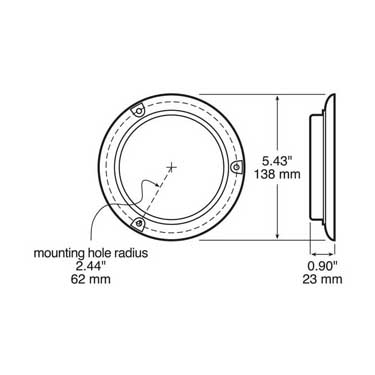 Peterson 418R-4 Led Stop/Turn/Tail, Round, 10 Diode Surface-Mount, 4″, Red, Poly Bag