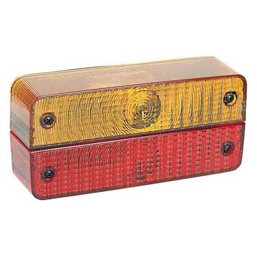 Peterson M419 Incandescent Combination Rear Light, Rectangular, Red/Amber, 8.3125″X3.3125″, Red + Amber, Bulk Pack