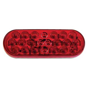 Peterson 820R-22 Led Stop/Turn/Tail, Oval, 6.5X2.25 12V, Red, Poly Bag