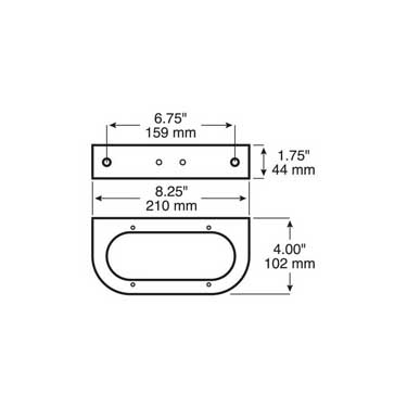 Peterson 421-09 Bracket, Oval, Steel, 6.5″X2.25″, Poly Bag