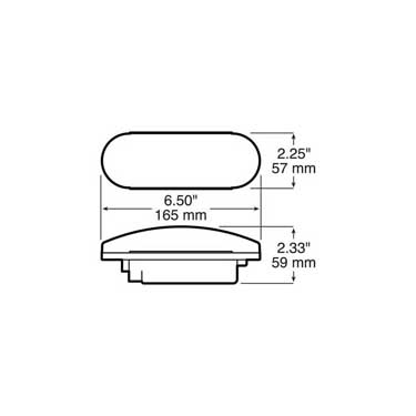 Peterson 416 Incandescent Backup, Oval, 6.5″X2.25″, Poly Bag