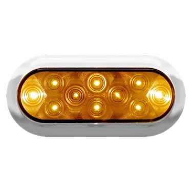 Peterson 423A-4 Led Rear Turn, Oval, Surface-Mount, W/ Flange 7.88″X3.63″, Multi-Volt, Amber, Poly Bag