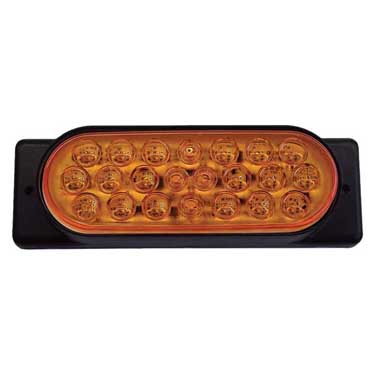 Peterson 823HSA-1 Led Strobe Light, Oval, Surface-Mount, Flange Auxiliary Type 1, Multi-Volt, Amber, Poly Bag