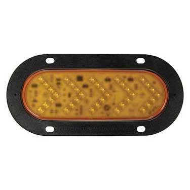Peterson 823QA Led Mid-Turn/ Side Marker, Oval, Sequential Amp Housing Flange-Mount, 6.5″X2.25″, Amber, Clear Lens, Poly Bag