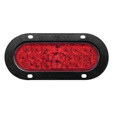 Peterson 823R-22 Led Stop/Turn/Tail, Oval, 6.5X2.25 12V, Red, Poly Bag
