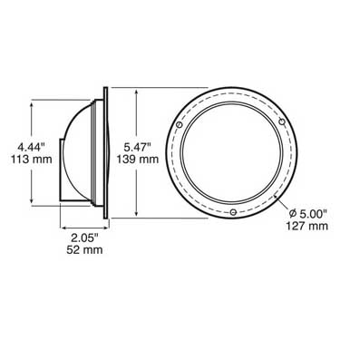 Peterson M424R Incandescent Stop/Turn/Tail, Round, Flange-Mount 4″, Red, Bulk Pack