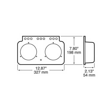 Peterson 426-10 Module Box, 2 Lights, 12.875″X2.125″, Poly Bag