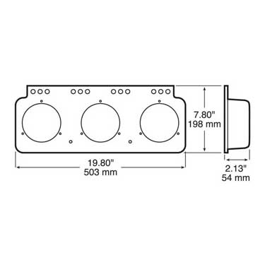 Peterson 426-11 Module Box, 3 Lights, 19.8125″X2.125″, Poly Bag