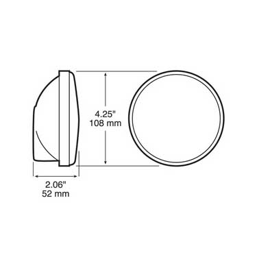 Peterson 415 Incandescent Backup, Round, 4″, Poly Bag