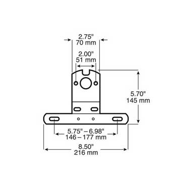 Peterson 428-09 License Bracket, Universal, Steel, 8.50″X2.75″