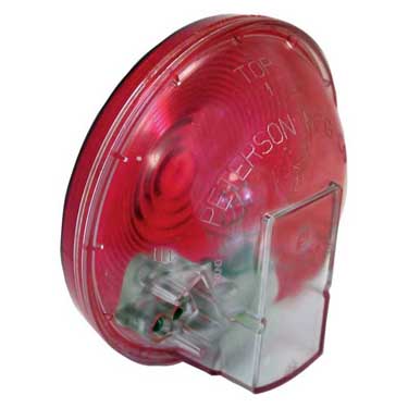 Peterson 429R Incandescent Stop/Turn/Tail, Round, W/ Clear Housing 4″, Red, Poly Bag