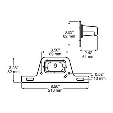 Peterson M436B-P Incandescent License Light, Oblong, W/ Poly Bracket, 4″X2.25″, White, Bulk Pack