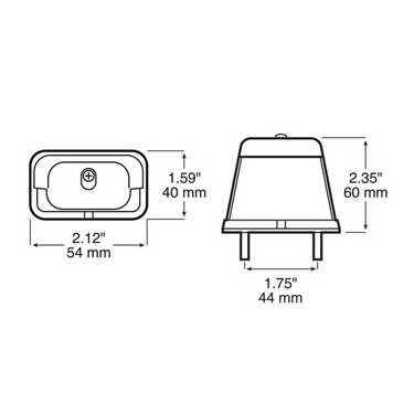 Peterson 436S Incandescent License Light, Stud Mount, Oblong, 2.6875″X2.125″, Poly Bag