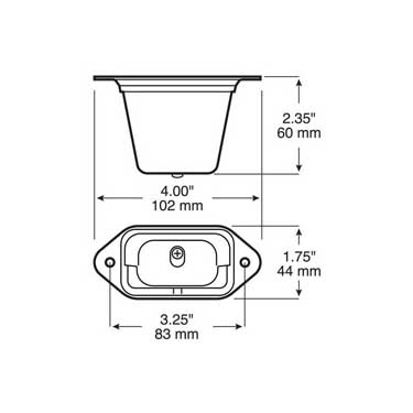 Peterson 436 Incandescent License Light, Oblong, Clear, 4″X2.25″, Poly Bag