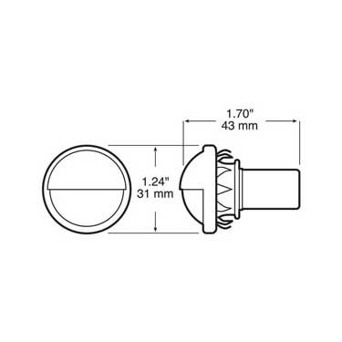 Peterson 438 Incandescent License/ Utility Light, Oblong, Chrome, 2.10″X1.52″, Poly Bag