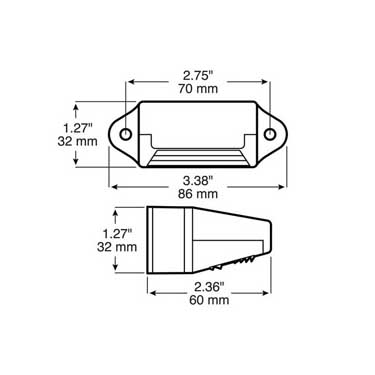 Peterson M439 Incandescent License Plate Light, Oblong, 3.375″X 2.375″, White, Bulk Pack