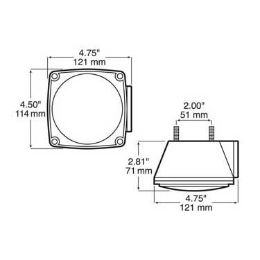 Peterson 541 Trailer Light Under 80″ Kit Rear Light Only 4.75″X4.50″, Box