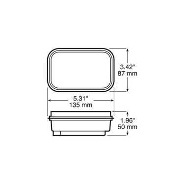 Peterson 450KR Incandescent Stop/Turn/Tail, Rectangular, Kit, 3.4375″X5.3125″, Red, Poly Bag