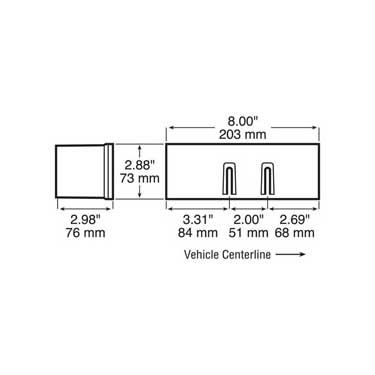 Peterson M456 Incandescent Thin Line Over 80″ Submersible Combination Rectangular, Curbside, 7.94″X2.9″, Red, Bulk Pack