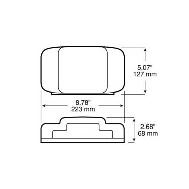 Peterson M457L Incandescent Thin Line, Combination, Rectangular, W/ License Light, 8.8125″X5.0625″, Red + White, Bulk Pack