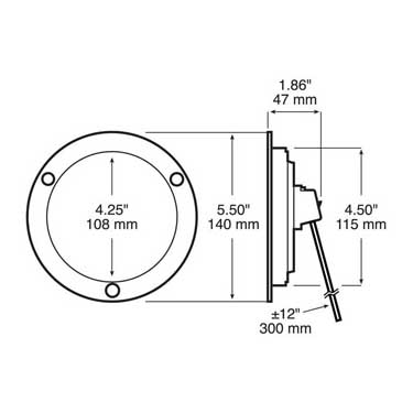 Peterson M4890FR Led Stop/Turn/Tail, Round, Single-Diode, Flange-Mount, Hardwired, 4″, Red, Bulk Pack