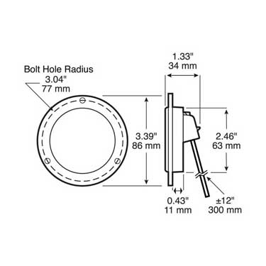 Peterson M4891FA Led Marker/ Clearance, P2, Round, Hardwired, Reflex, W/ Flange, 2″, Amber, Bulk Pack