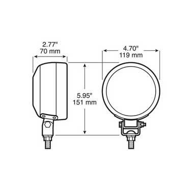 Peterson M507 Incandescent Tractor/ Worklight, Par 36, Rubber, Trapezoid, 4.72″, White, Bulk Pack