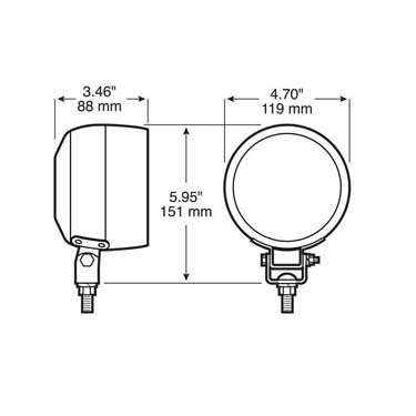 Peterson M508 Incandescent Tractor/ Work Light, Par 36, Rubber, Trap, 4.75″, White, Bulk Pack