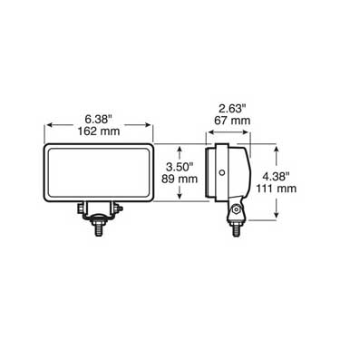 Peterson M526 Halogen, Driving Light, Clear, Chrome, Lx, 6.375″X3.5″