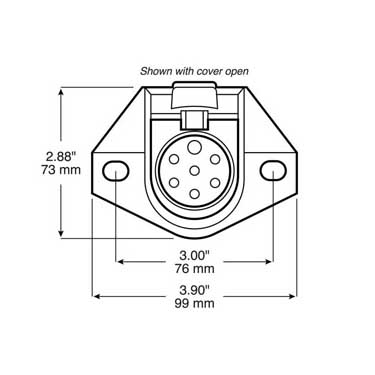 Peterson 5407S Connector, 7-Way, Round, Socket, Poly Bag