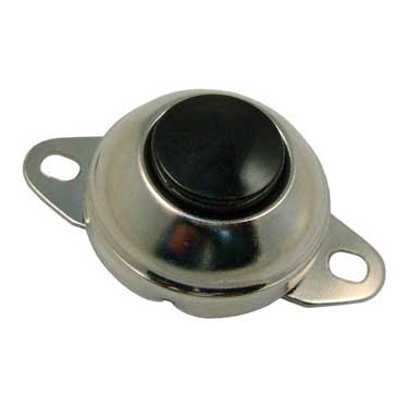 Peterson PMV5504PT Flush-Mount Horn Button W/ Nickel, 5A/ 12V Black Plastic, Viz Pack