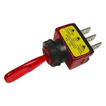 Peterson PMV5536PT Illuminated Red Toggle Switch Spst 16A/ 12V .50 Mount, Red, Viz Pack