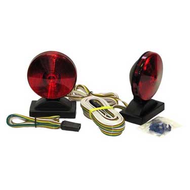 Peterson V555 Incandescent Tow Light, Round, Magneticnetic-Mount, Kit, 4″X5.67″, Red, Viz Pack